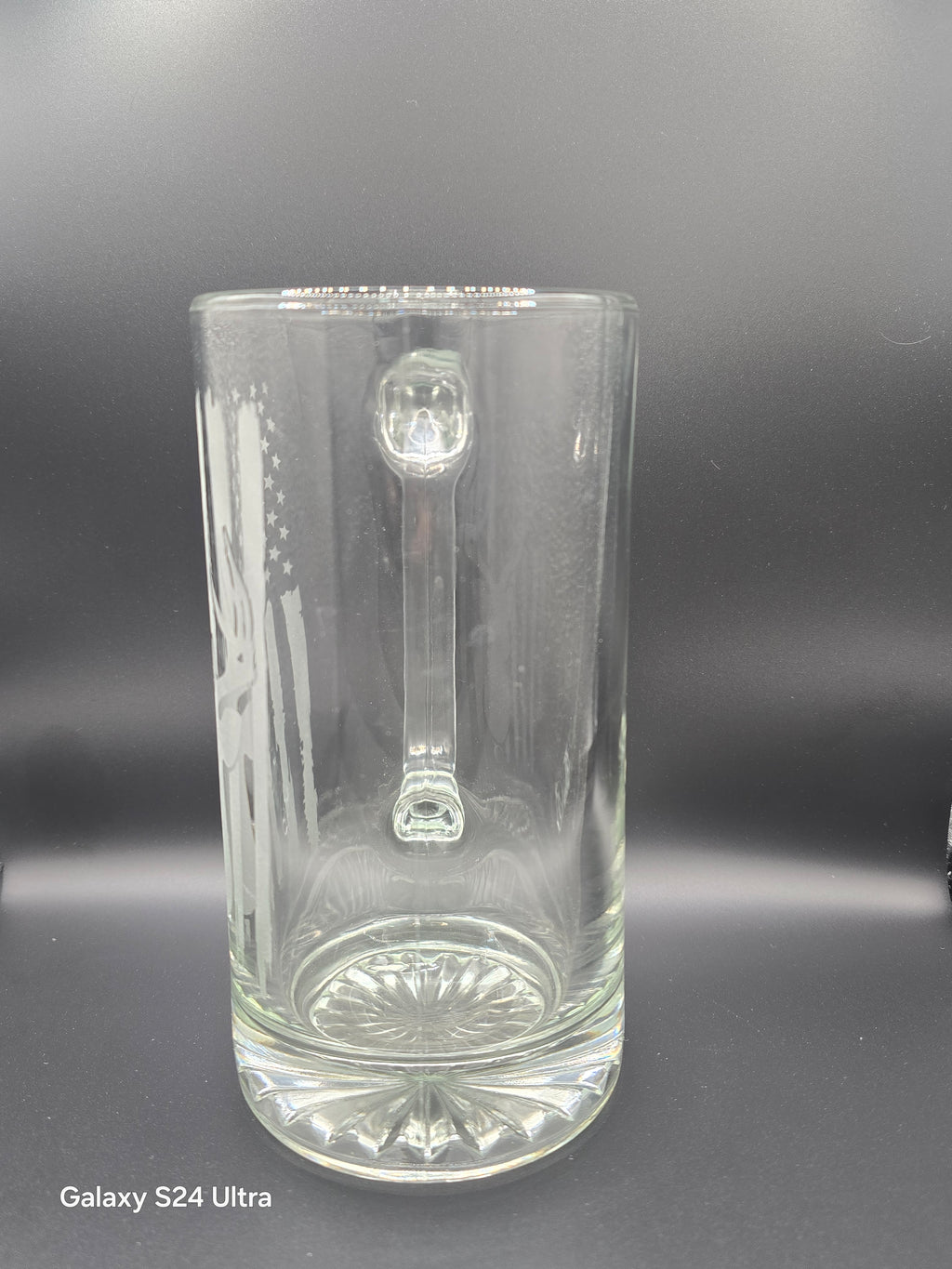 Patriotic Deer Hand Etched Glass | American Flag Wildlife Design